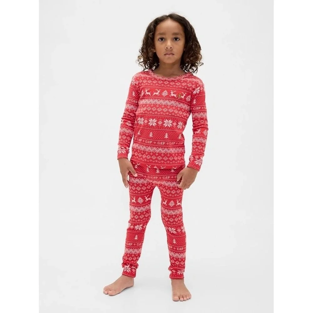 NEW Gap‎ Kids Organic Cotton Fair Isle Holiday Pajama Set Cozy Winter 12-18M